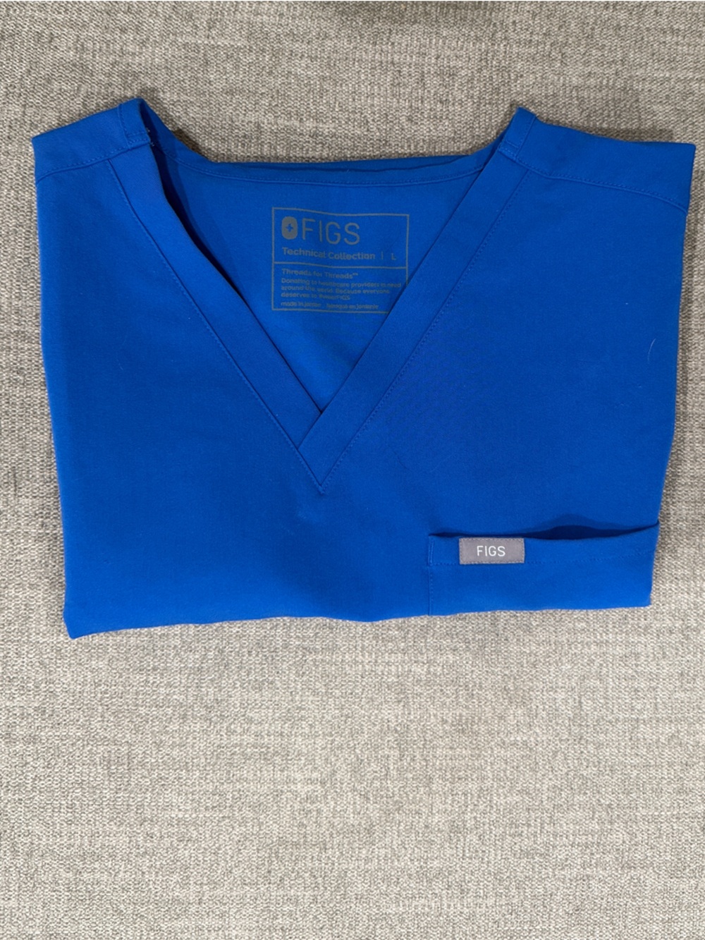 Figs Bright Blue Scrub Top Panel